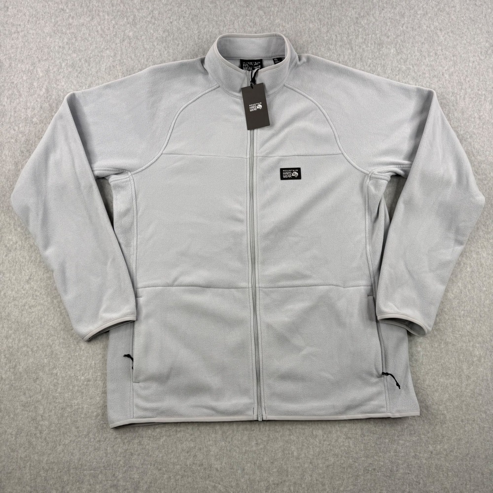 Mountain Hardwear Jacket Mens XL Gray Oakoram Fleece Full Zip Hiking Outdoor NEW